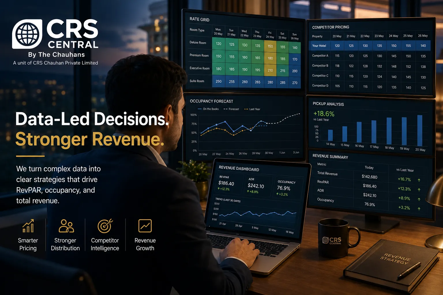 Revenue manager working with rates and occupancies
