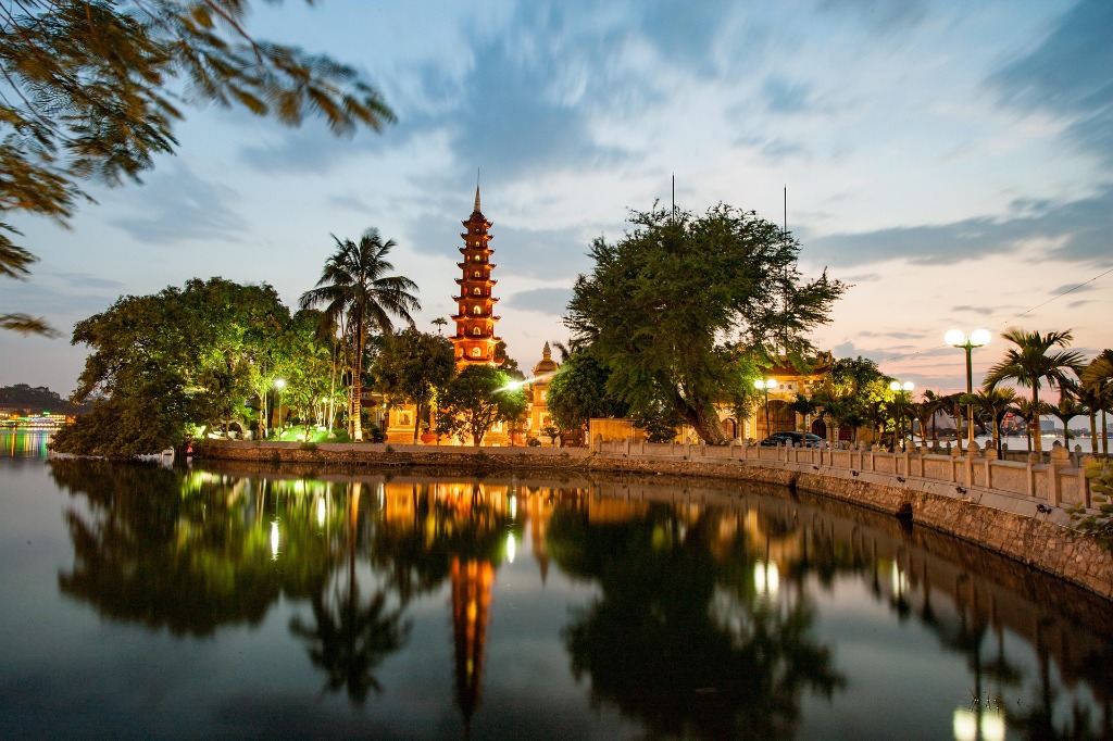 Vietnam Temple Sunset